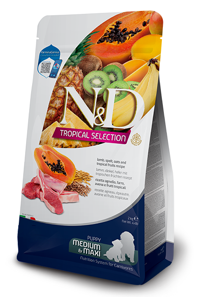 FARMINA N&D TROPICALS - LAMB, SPELT, OATS AND TROPICAL FRUITS PUPPY MEDIUM & MAXI