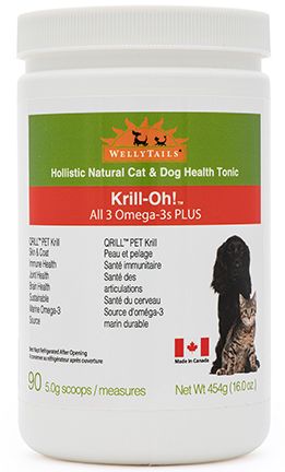 WELLYTAILS KRILL OH OMEGA 3S DOG 454 G