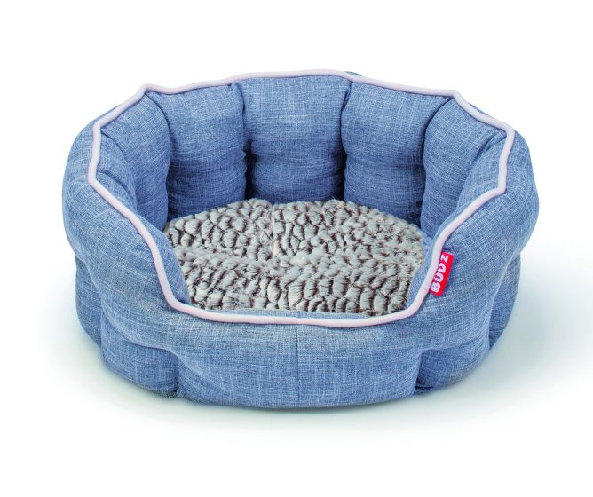 Bud'Z Round Deluxe Cuddler Blue Dog 22.5X20.5in 1pc