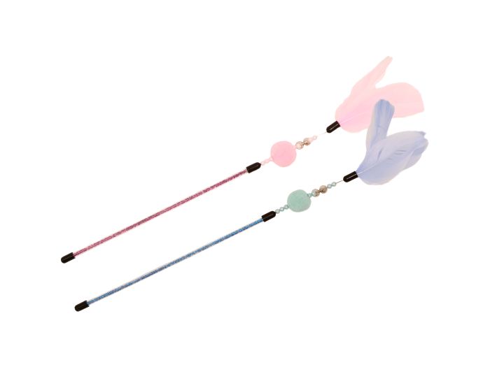 BUD'Z FEATHER DUSTER COTTON CANDY SINGLE BALL CAT TOYS 1 PC
