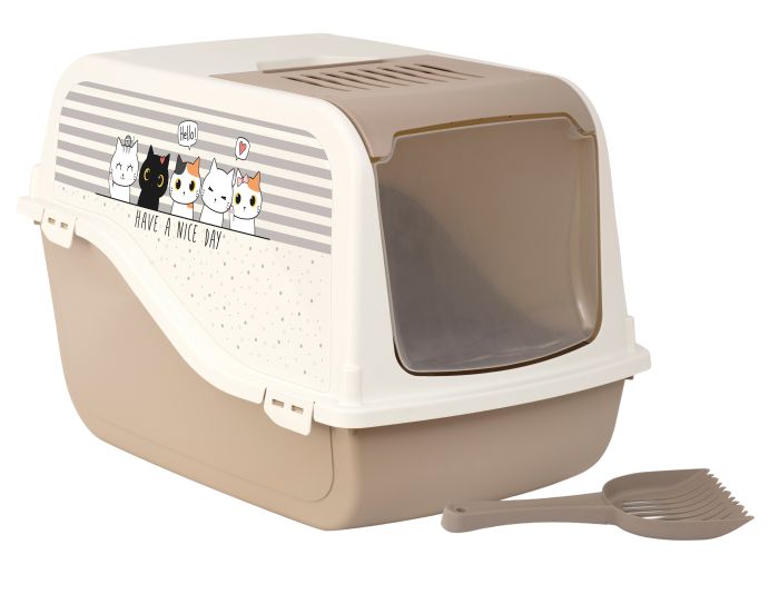 Bergamo Litter Pan Ariel Top Free Decal Mocaccino Cat 1pc