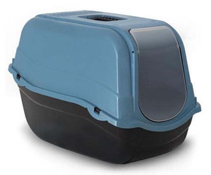 Bergamo Litter Pan Romeo With Top And Filter Laguna Blue Cat 1pc