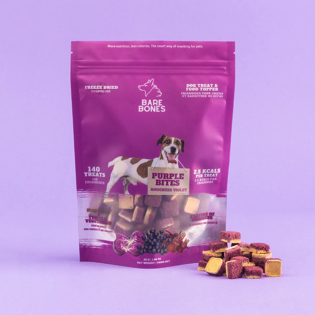 BARE BONES PURPLE BITES DOG TREATS