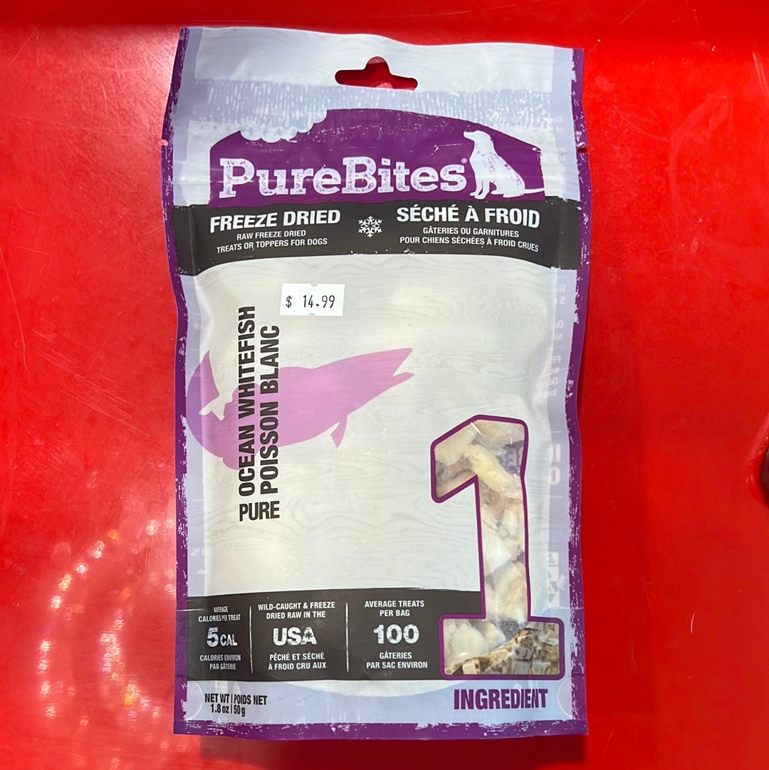 PURE BITES FREEZE DRIED OCEAN WHITEFISH DOG TREATS