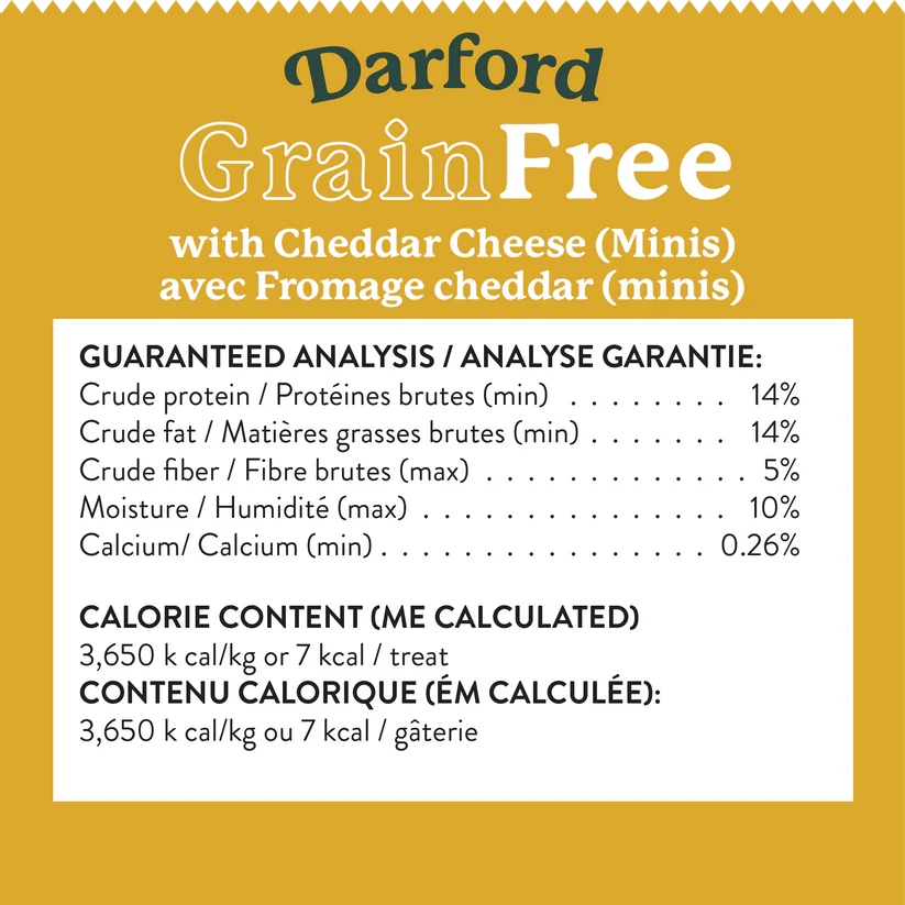 DARFORD GRAIN-FREE CHEDDAR CHEESE DOG TREATS