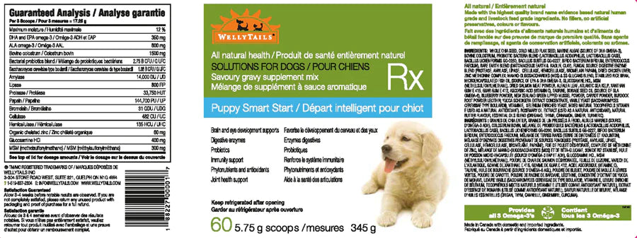WELLYTAILS PUPPY START RX DOG SUPPLEMENT