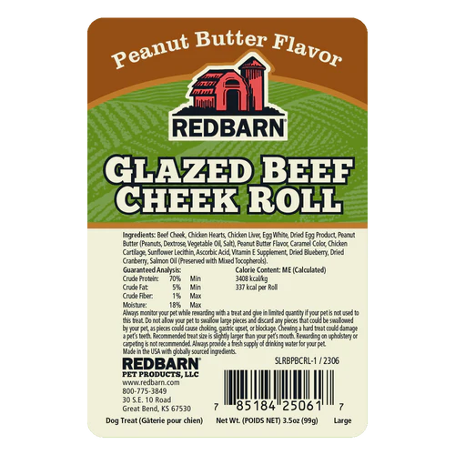 Red Barn Glazed Cheek Beef Roll - Peanut Butter Flavor - SM/MD