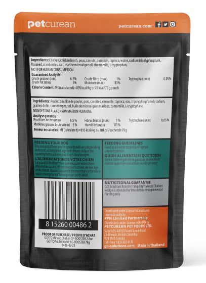 GO! SOLUTIONS TRANQUILITY MINCED CHICKEN WITH GRAVY BOOSTER FOR DOGS