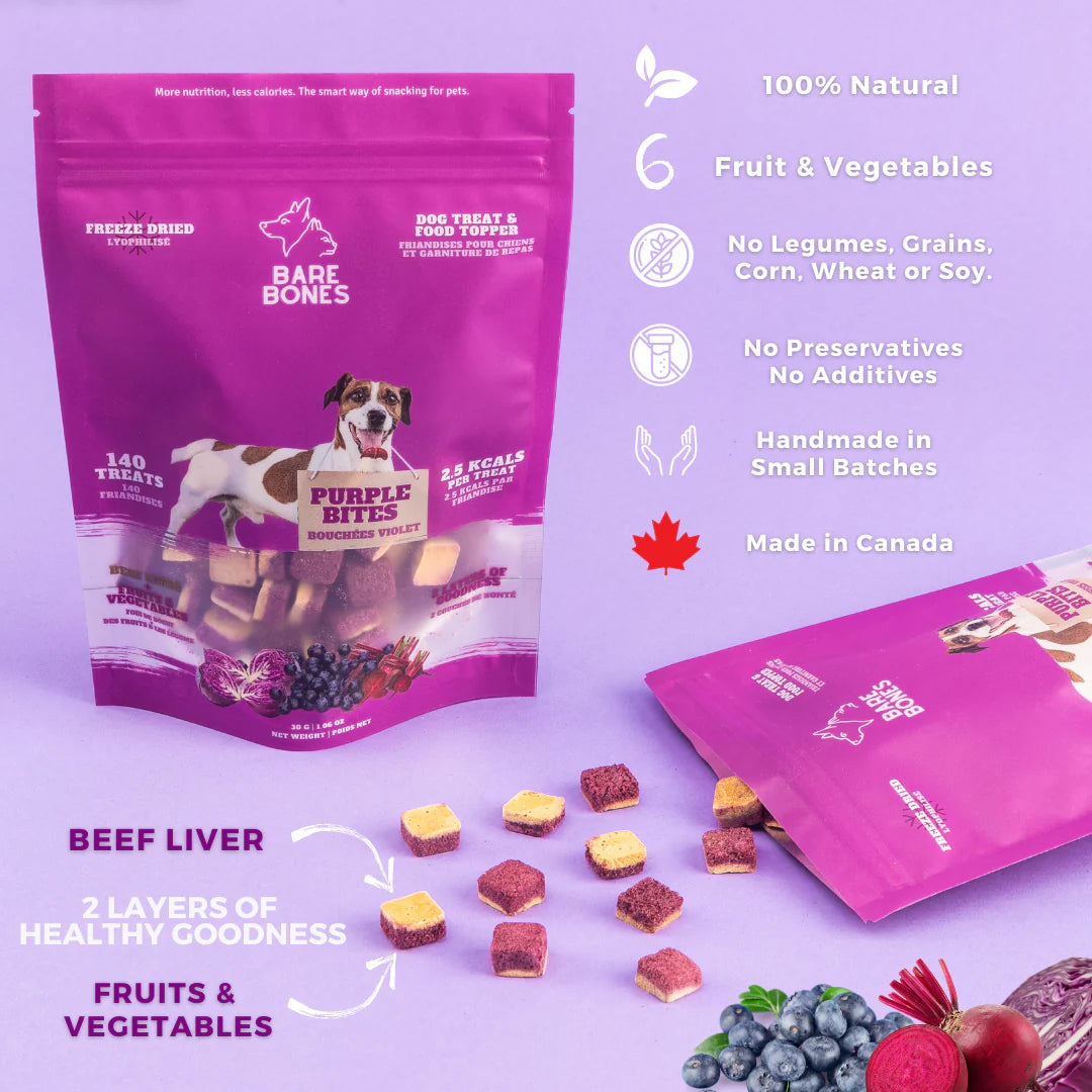 BARE BONES PURPLE BITES DOG TREATS