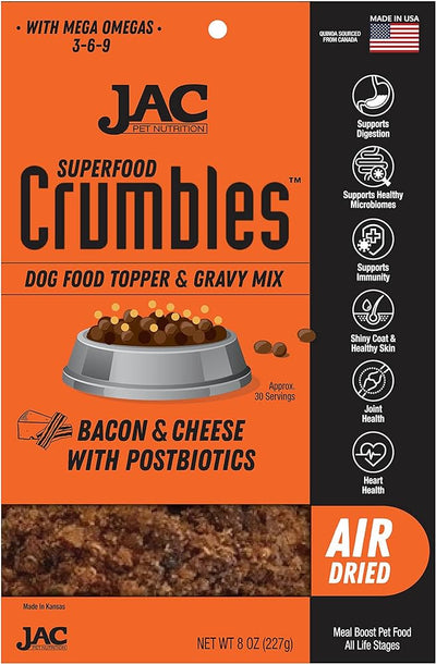 JAC SUPERFOOD CRUMBLES - BACON & CHEESE - 8OZ