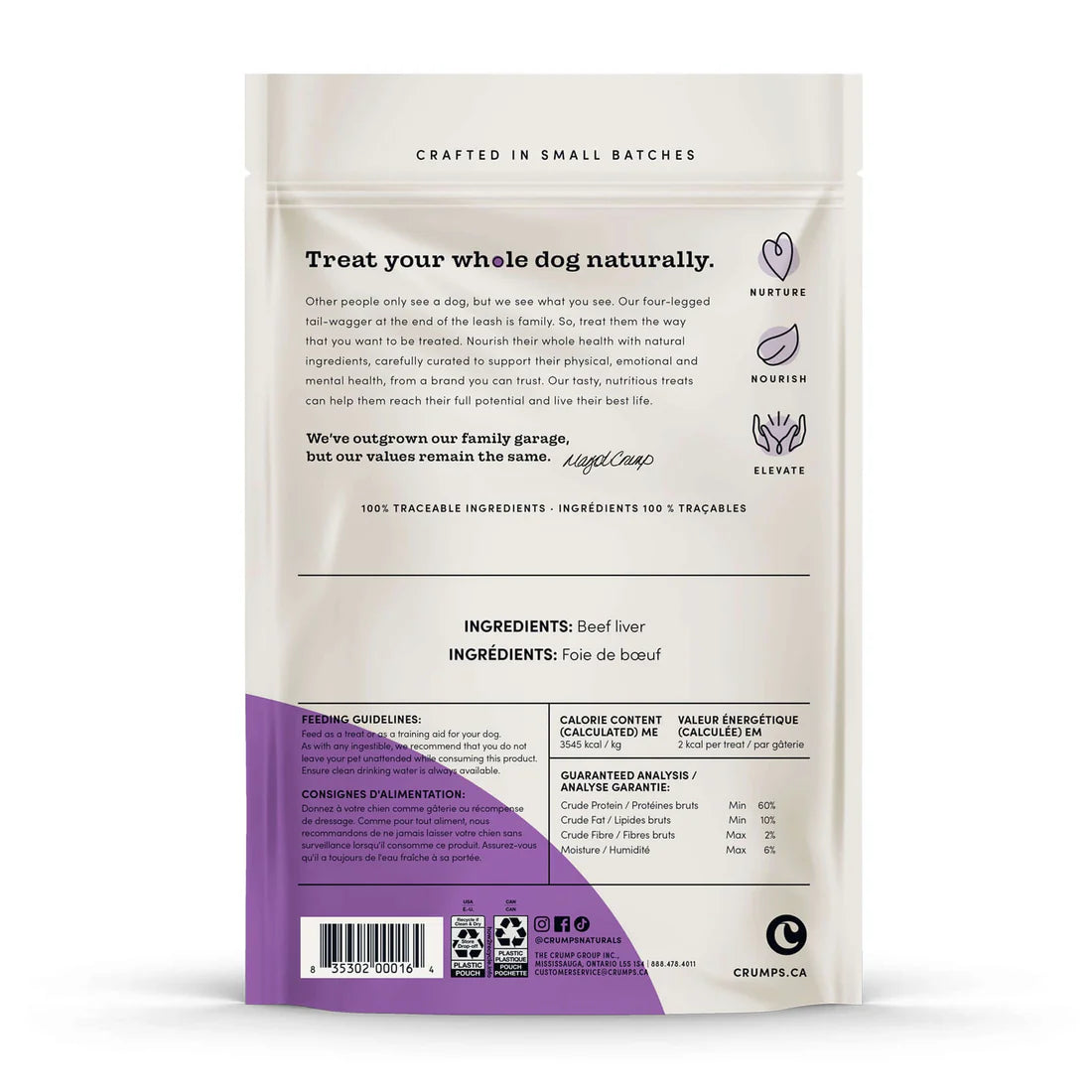 CRUMPS NATURALS BEEF LIVER BITES DOG TREATS