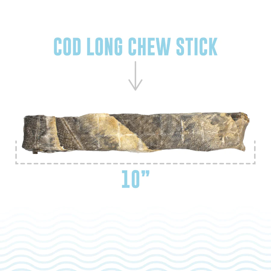 HAND WRAPPED COD SKIN CHEW STICKS DOG TREATS
