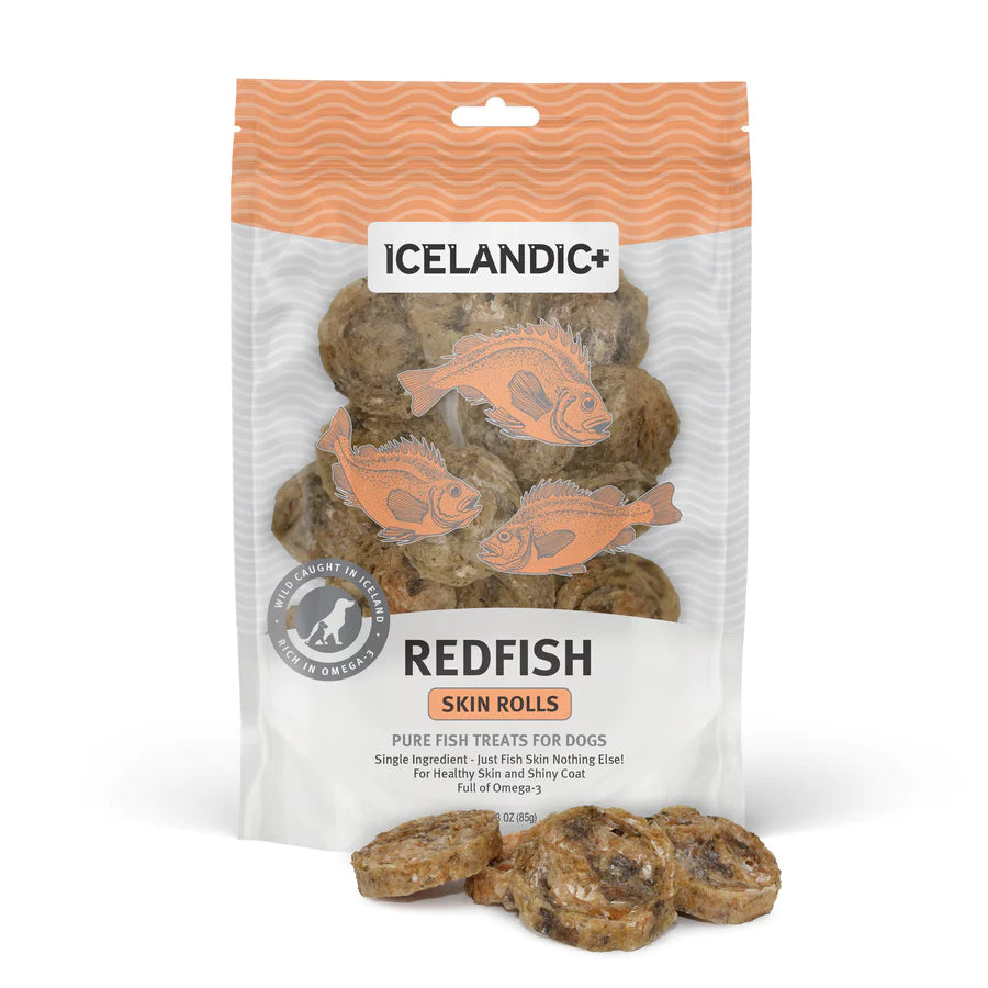 HAND RED FISH SKIN ROLLS DOG TREATS