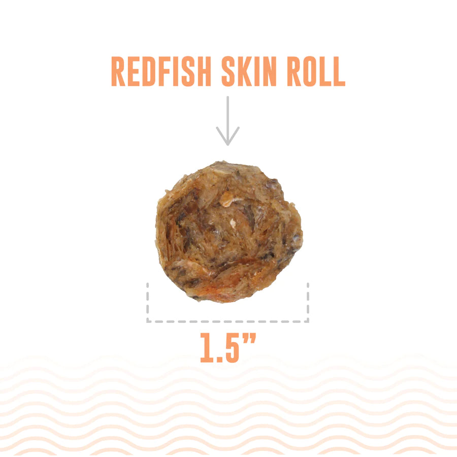 HAND RED FISH SKIN ROLLS DOG TREATS