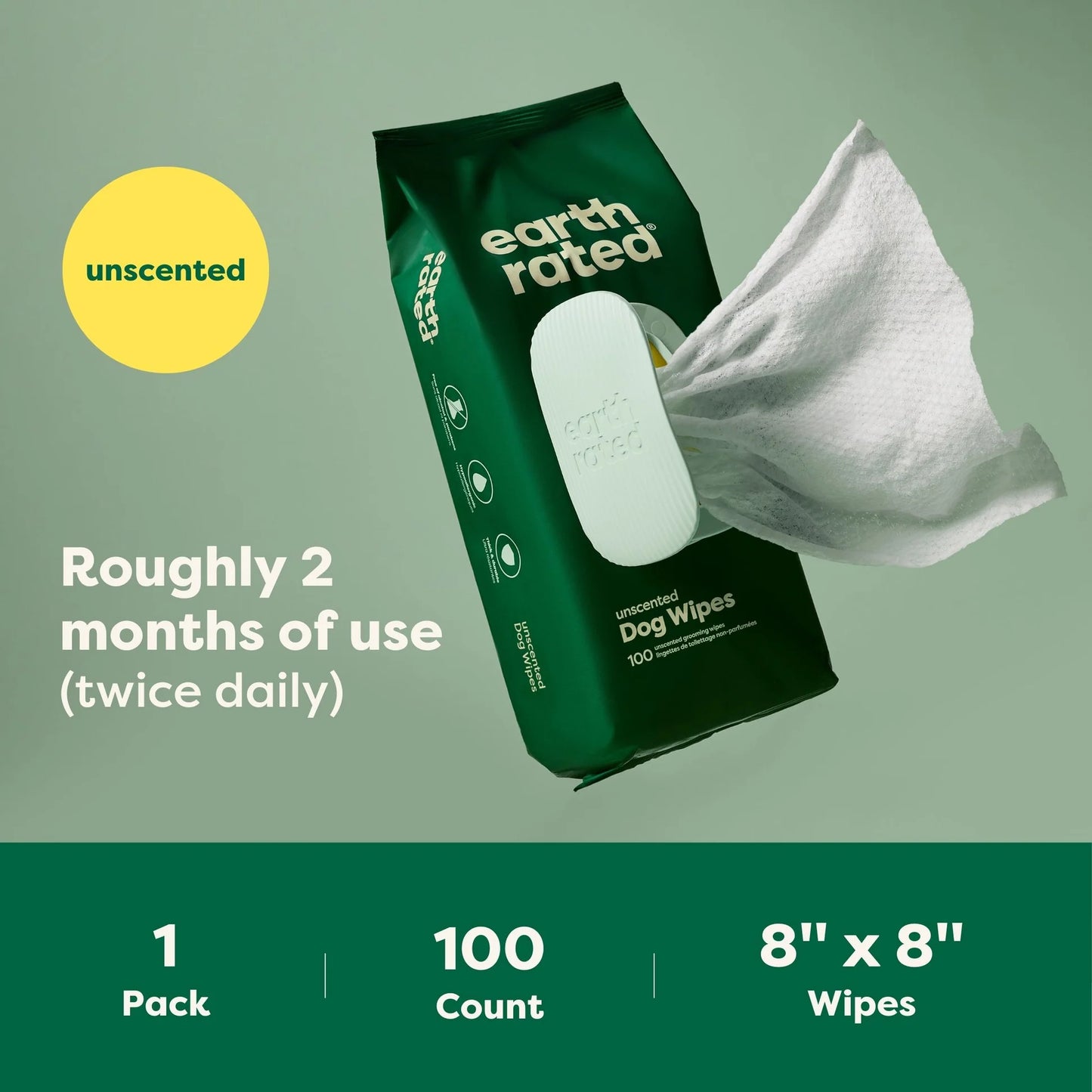 EARTHRATED GROOMING WIPES - 100 COUNT