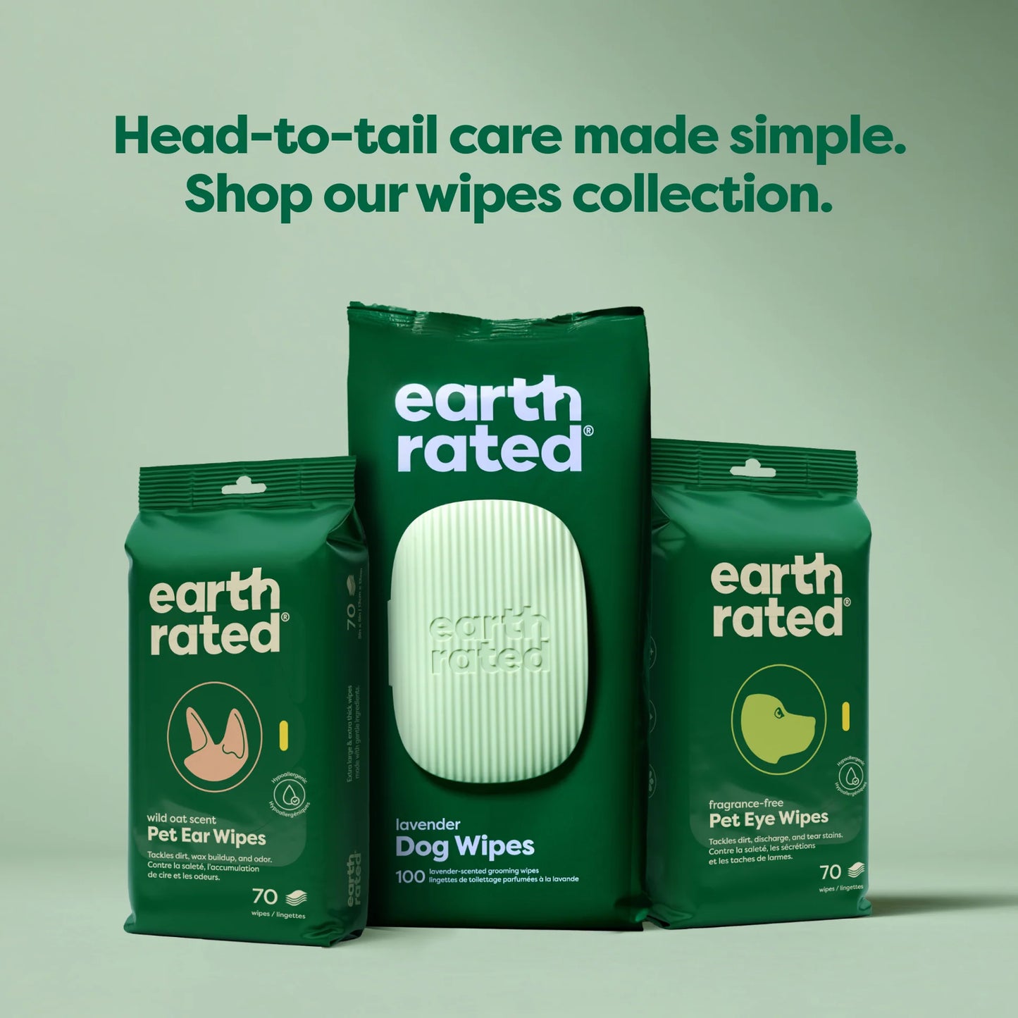 EARTHRATED GROOMING WIPES - 100 COUNT