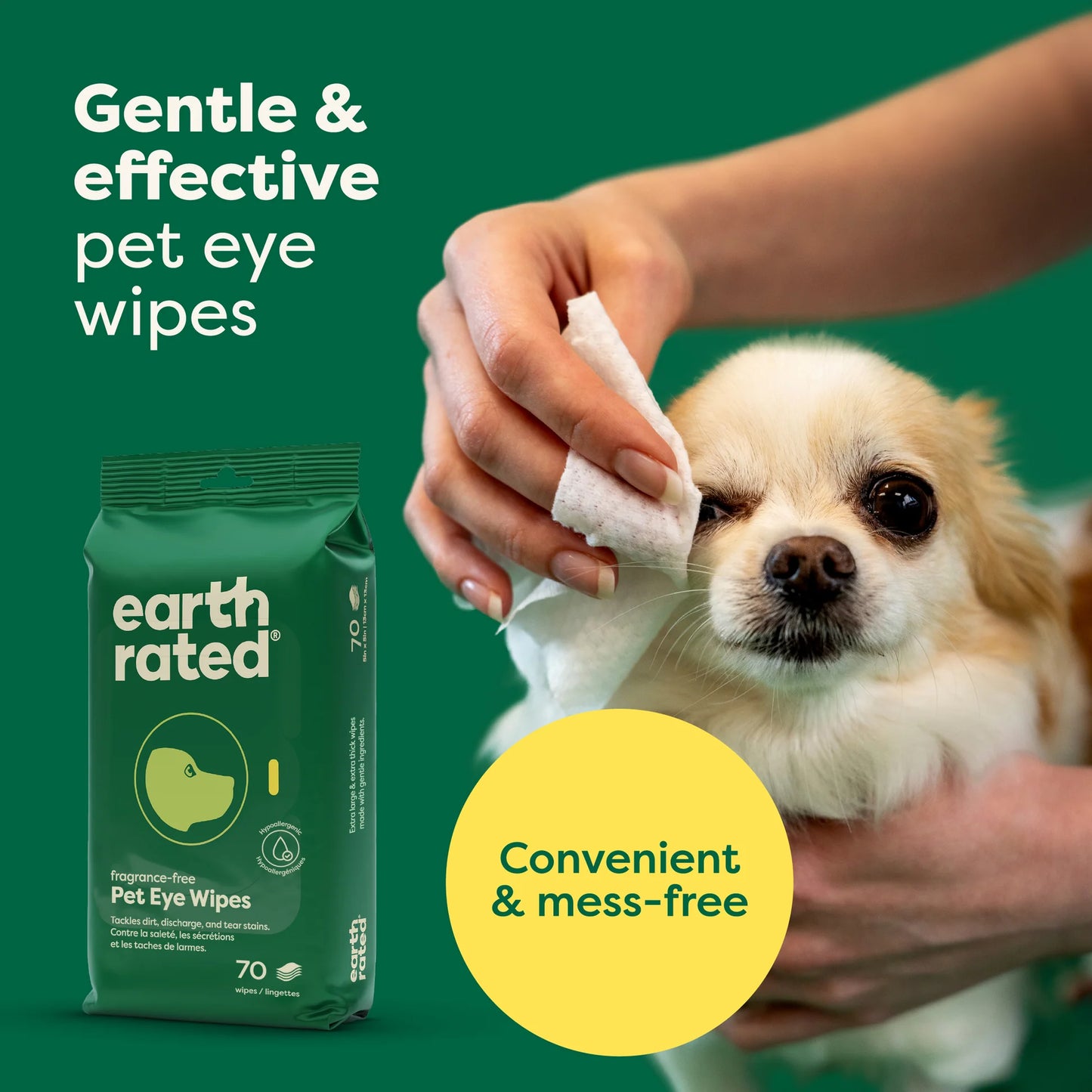 EARTHRATED GROOMING WIPES - EYE WIPES