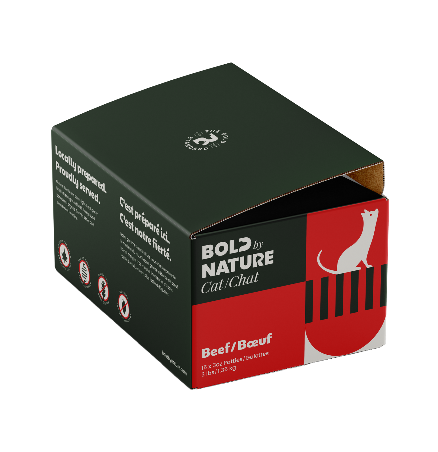 BOLD BY NATURE FROZEN CAT FOOD : BEEF 3LBS