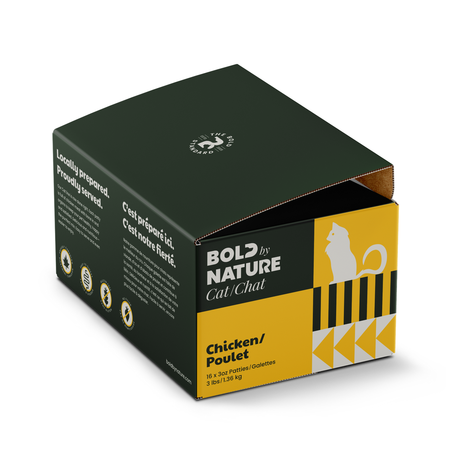 BOLD BY NATURE FROZEN CAT FOOD : CHICKEN 3LBS
