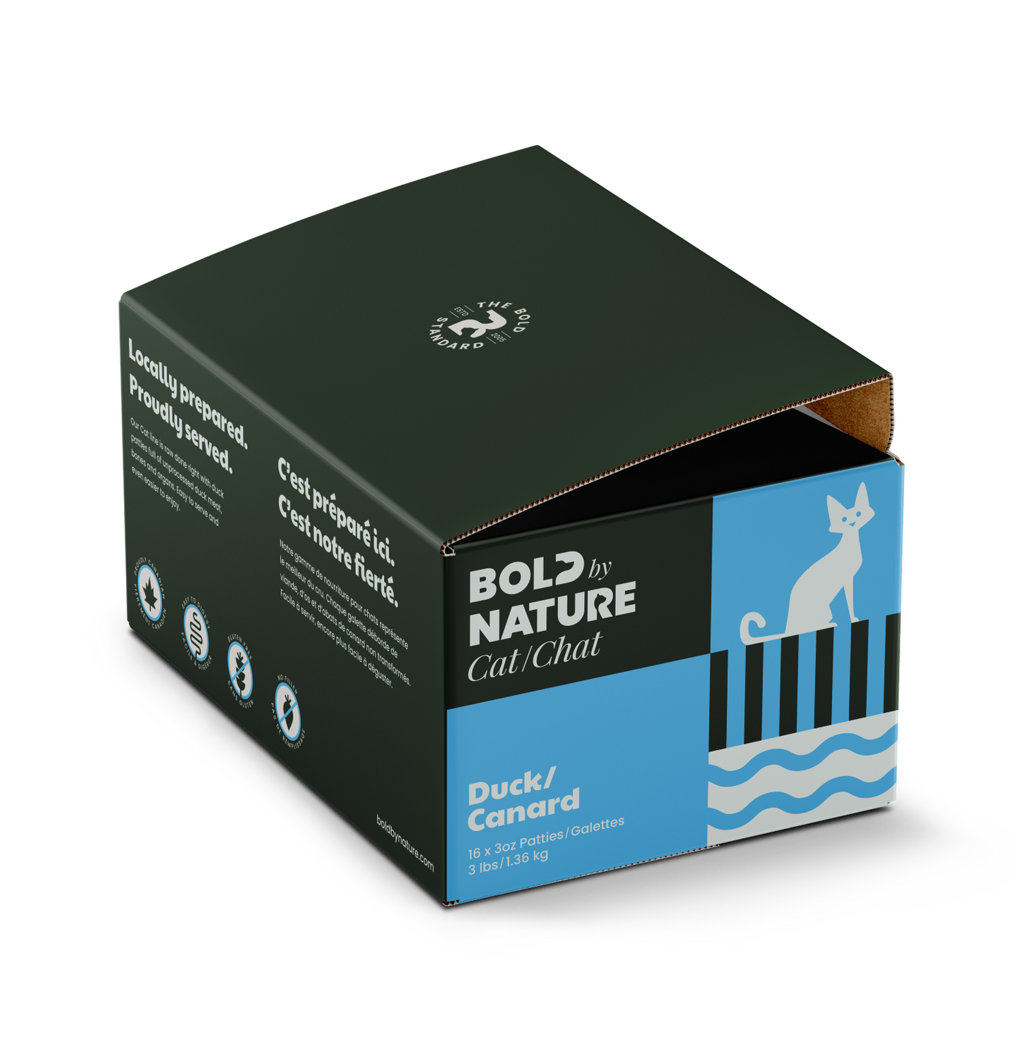 BOLD BY NATURE FROZEN CAT FOOD : DUCK 3LBS