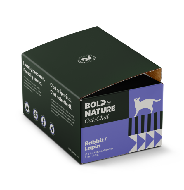 BOLD BY NATURE FROZEN CAT FOOD : RABBIT 3LBS