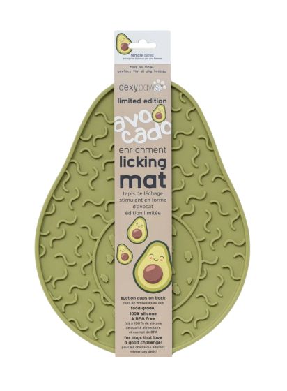 Dexypaws Avocado Enrichment Licking Mat, Green Cat Dog 1pc