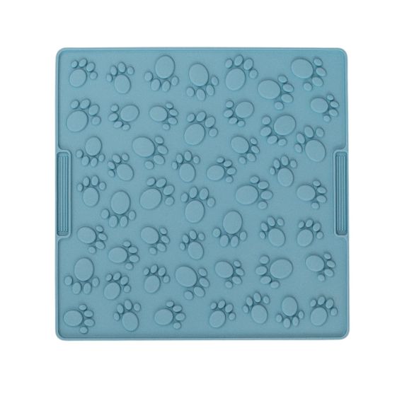Dexypaws Large Paw Print Enrichment Licking Mat, Sky Blue Cat & Dog