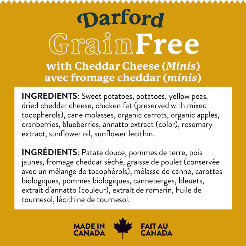 DARFORD GRAIN-FREE CHEDDAR CHEESE DOG TREATS