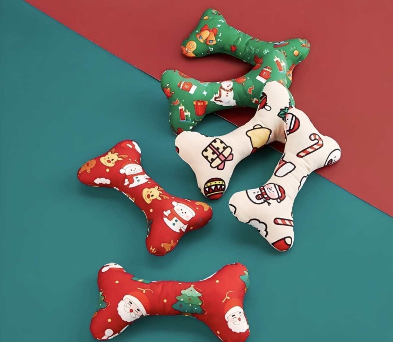 LAZZY BEAR HOLIDAY - XMAS BONE PLUSH DOG TOY ASSORTED