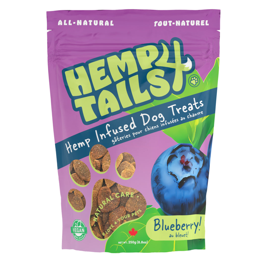 HEMP 4 TAILS DOG TREATS - BLUEBERRY