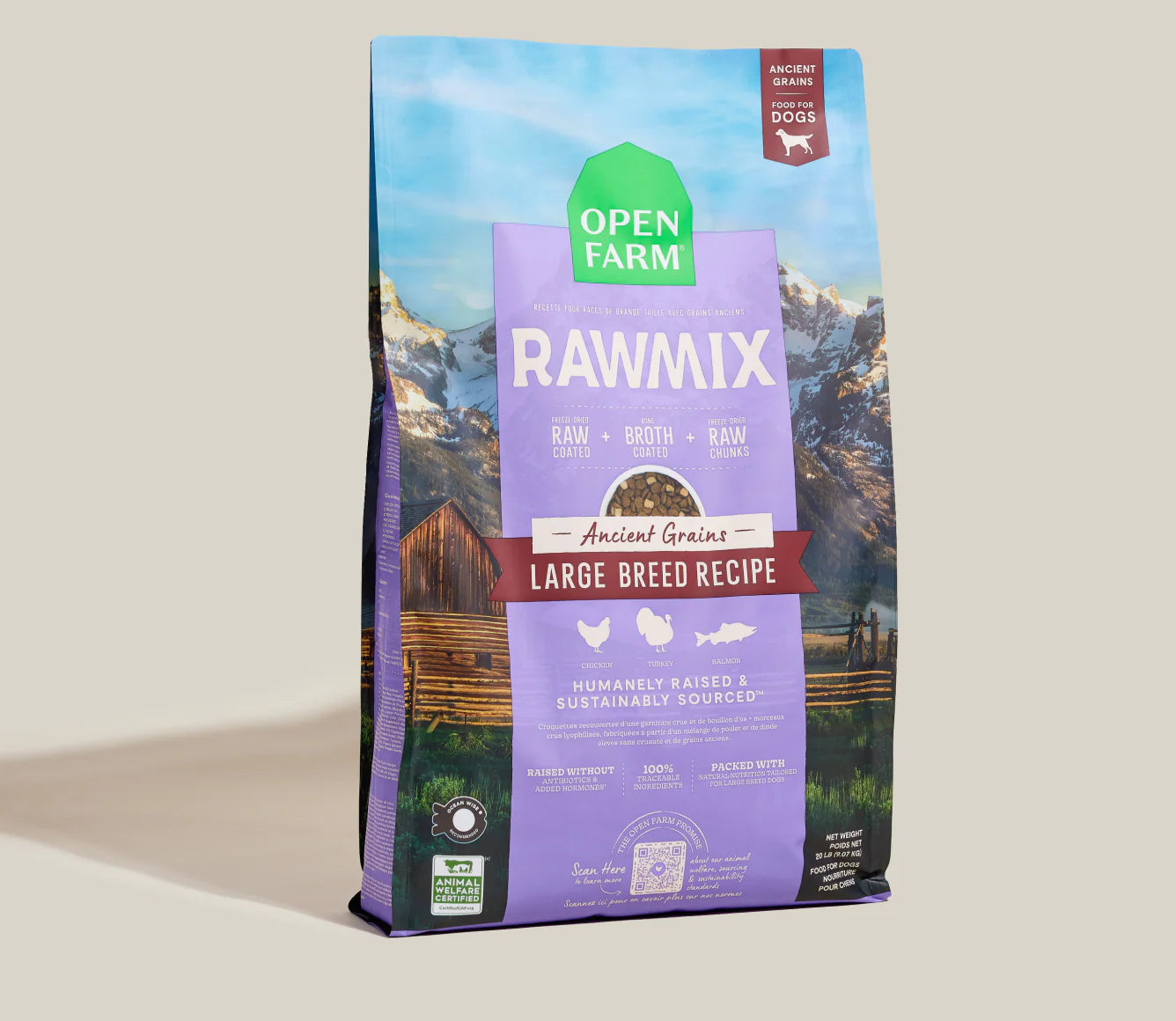 OPEN FARM® RAWMIX LARGE BREED WITH ANCIENT GRAINS DOG FOOD