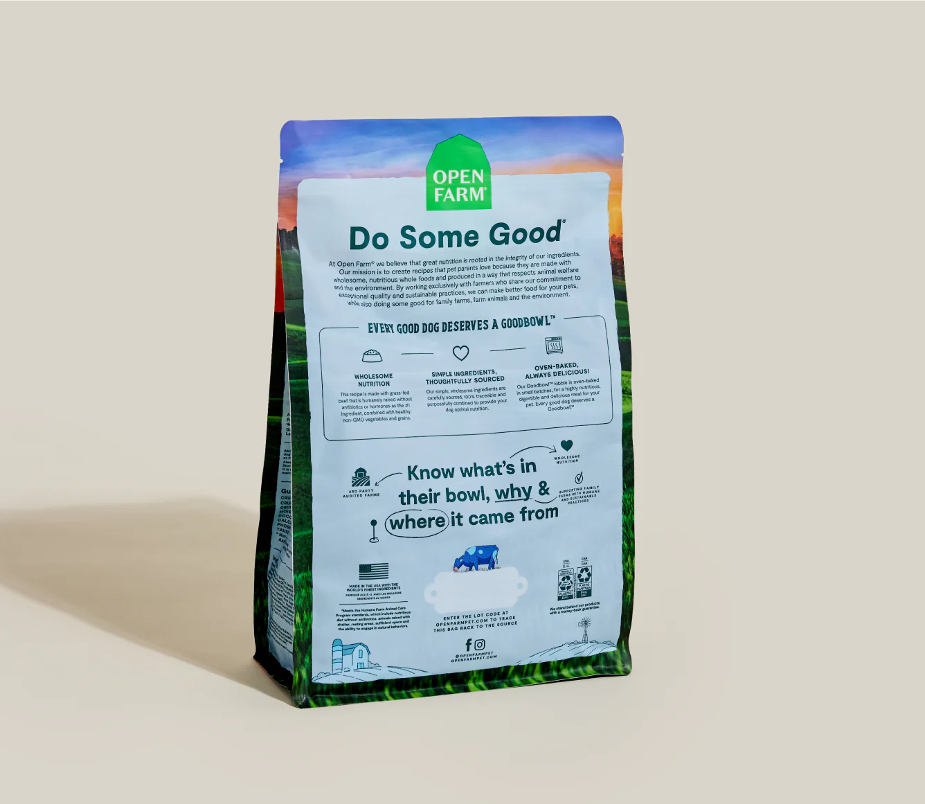 OPEN FARM® Goodbowl™ Grass-Fed Beef & Brown Rice Dog Kibble