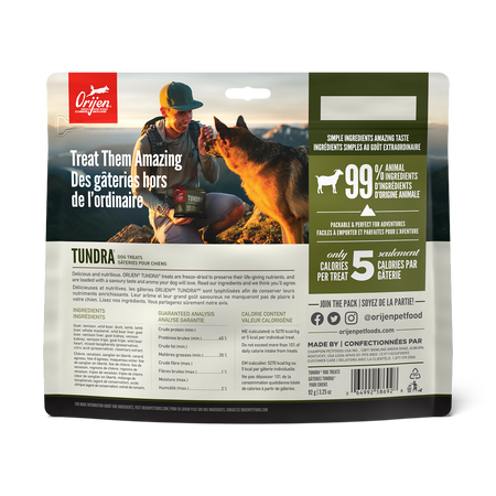 ORIJEN FREEZE-DRIED DOG TREATS - TUNDRA RECIPE