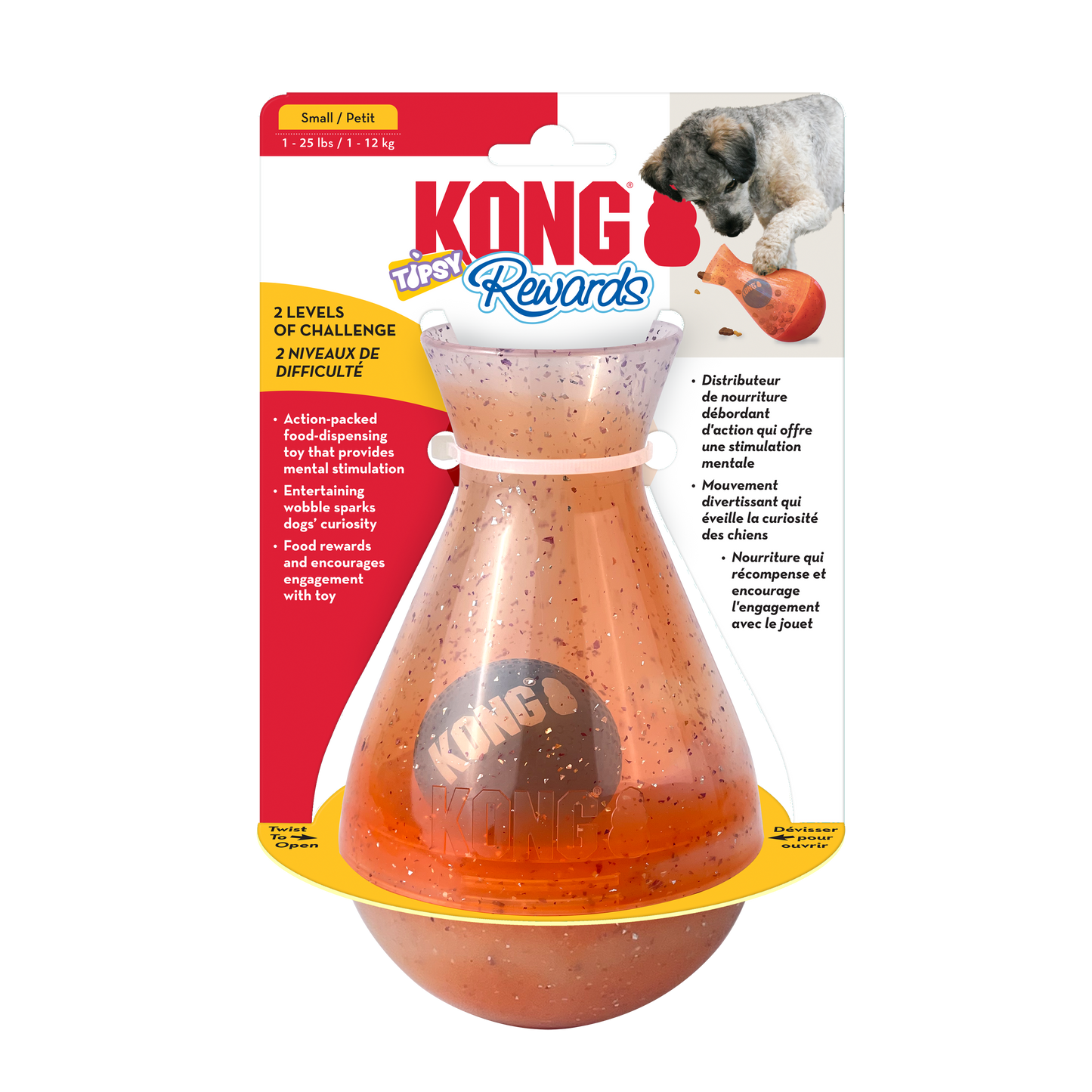 KONG TIPSY REWARDS TREAT DISPENSER DOG TOY