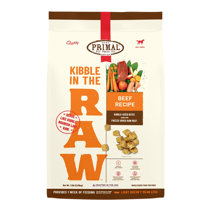 PRIMAL KIBBLE IN THE RAW : BEEF RECIPE
