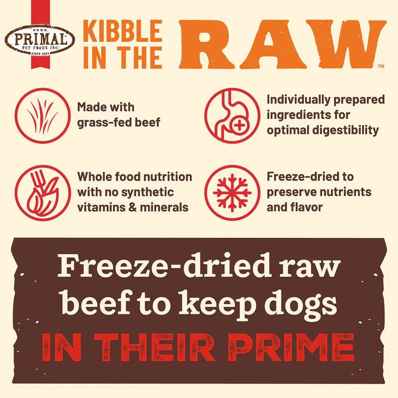 PRIMAL KIBBLE IN THE RAW : BEEF RECIPE