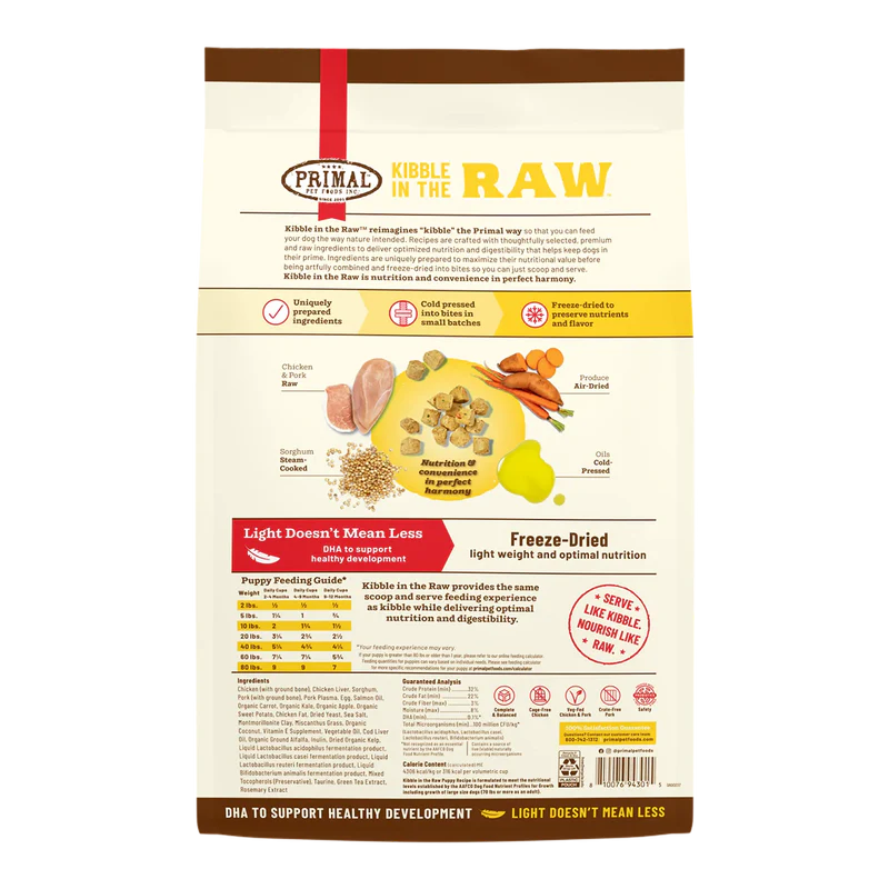 PRIMAL KIBBLE IN THE RAW : PUPPY RECIPE