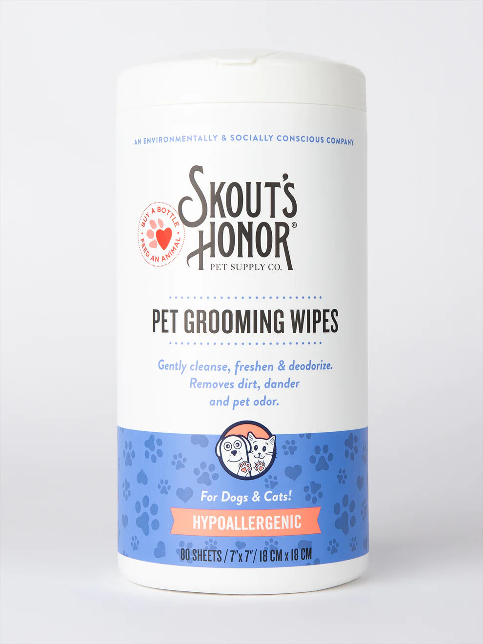 SKOUT ’ S HONOR PET GROOMING WIPES FOR DOGS & CATS