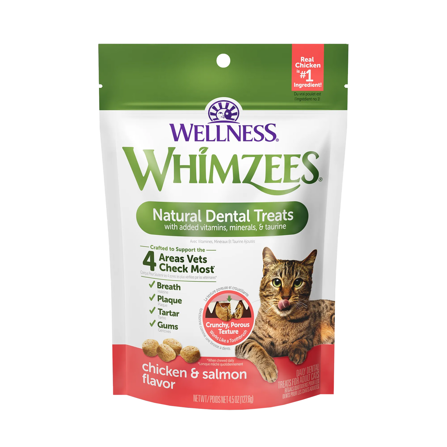 WHIMZEES™ NATURAL DENTAL TREATS CHICKEN & SALMON FLAVOR FOR CATS