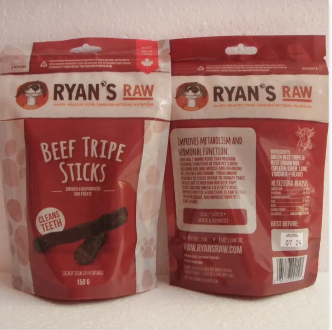 RYAN'S RAW BEEF TRIPE STICKS