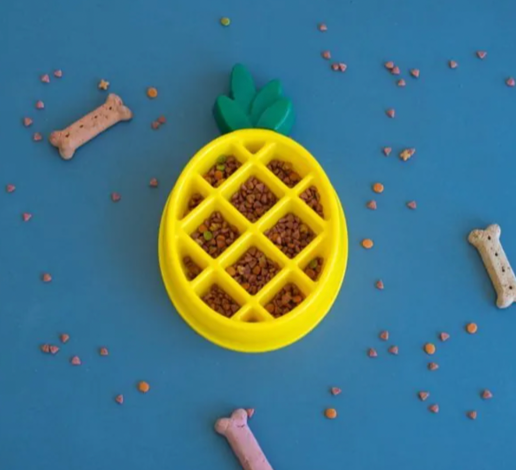 ZIPPY PAWS HAPPY DOG BOWL - PINEAPPLE