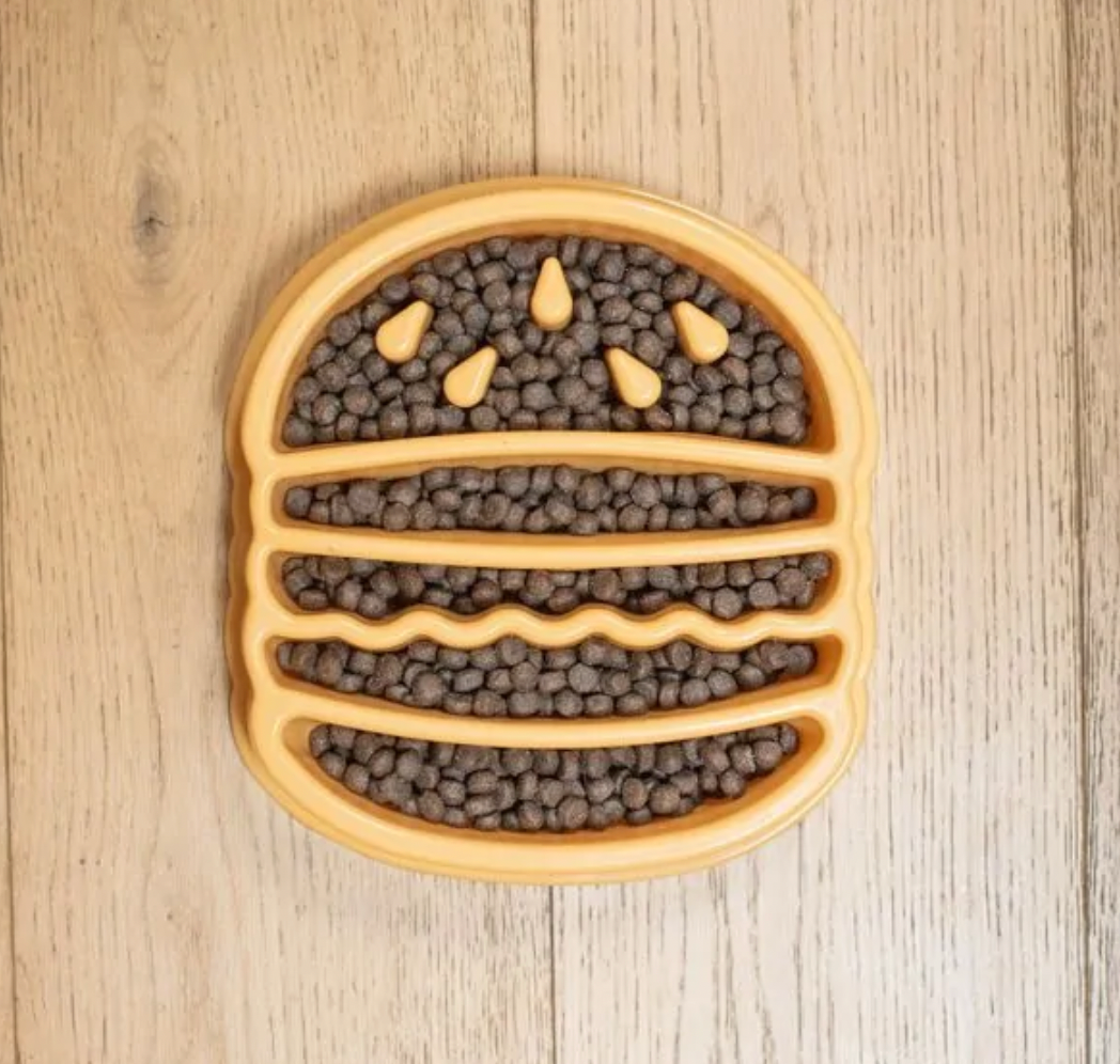 ZIPPY PAWS HAPPY DOG BOWL - HAMBURGER