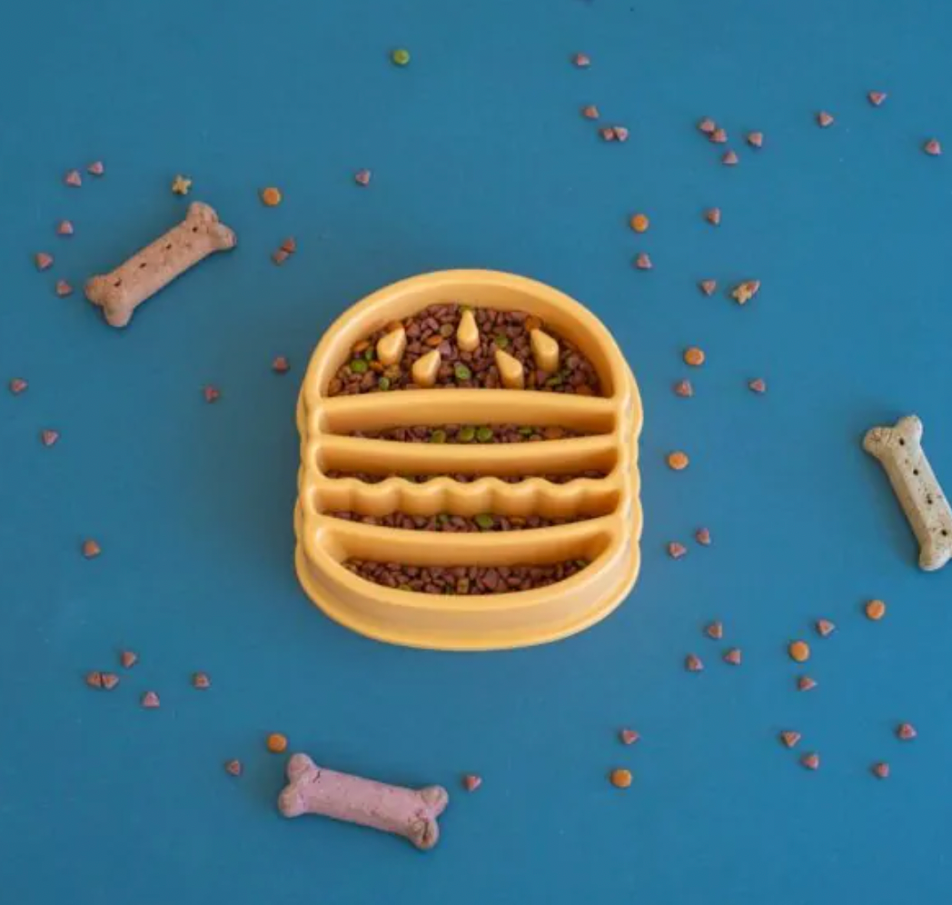 ZIPPY PAWS HAPPY DOG BOWL - HAMBURGER