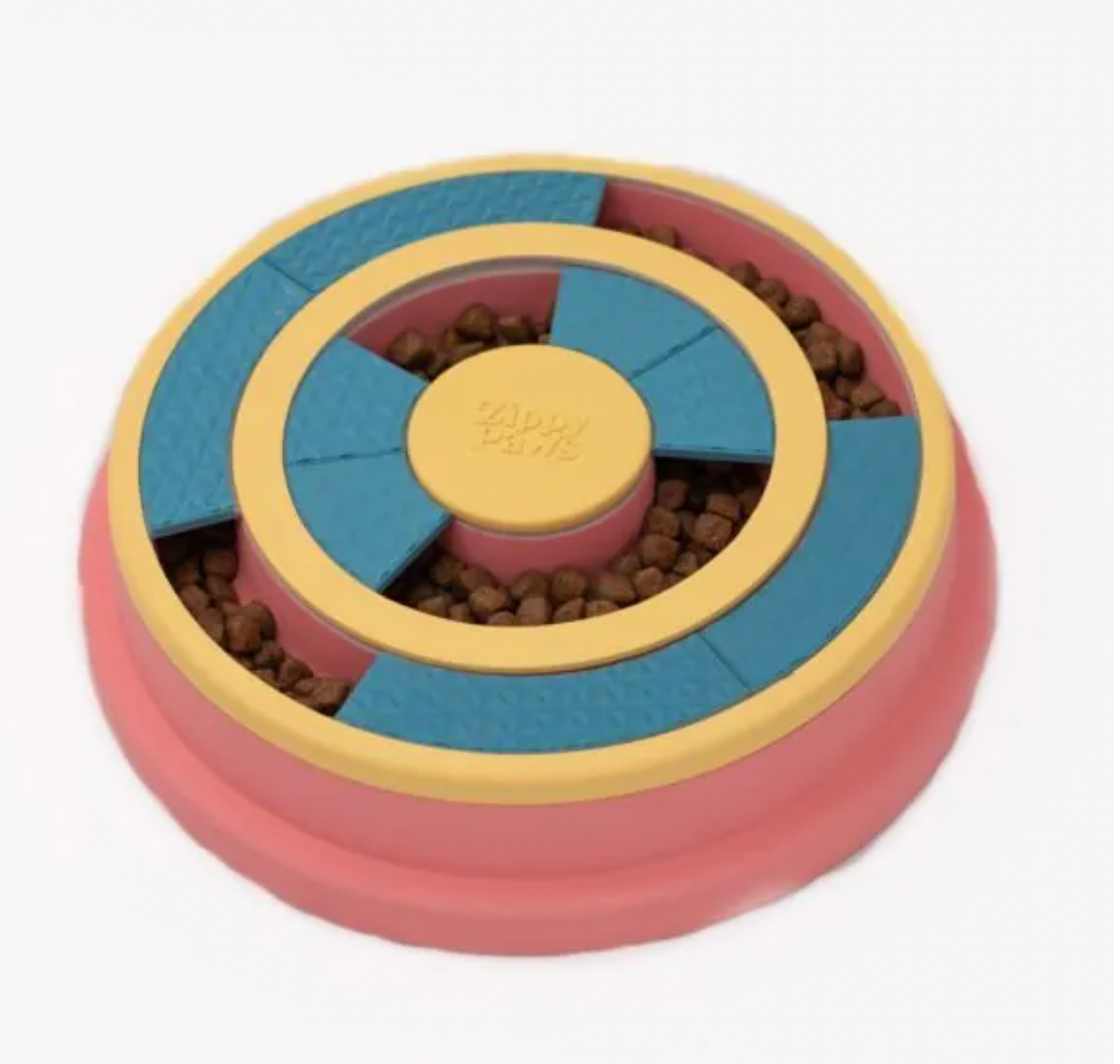 ZIPPY PAWS SMARTYPAWS DOG PUZZLER FEEDER BOWL - WAGGING WHEEL