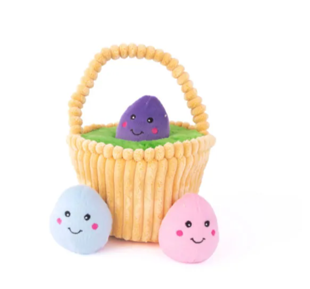 ZIPPY PAWS ZIPPY BURROW DOG TOY - EASTER EGG BASKET