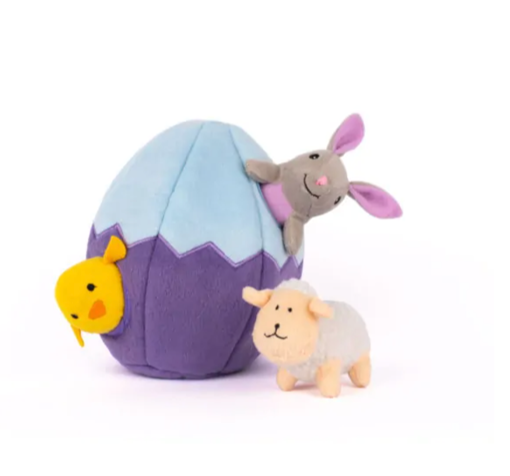 ZIPPY PAWS ZIPPY BURROW DOG TOY - EASTER EGG WITH FRIENDS