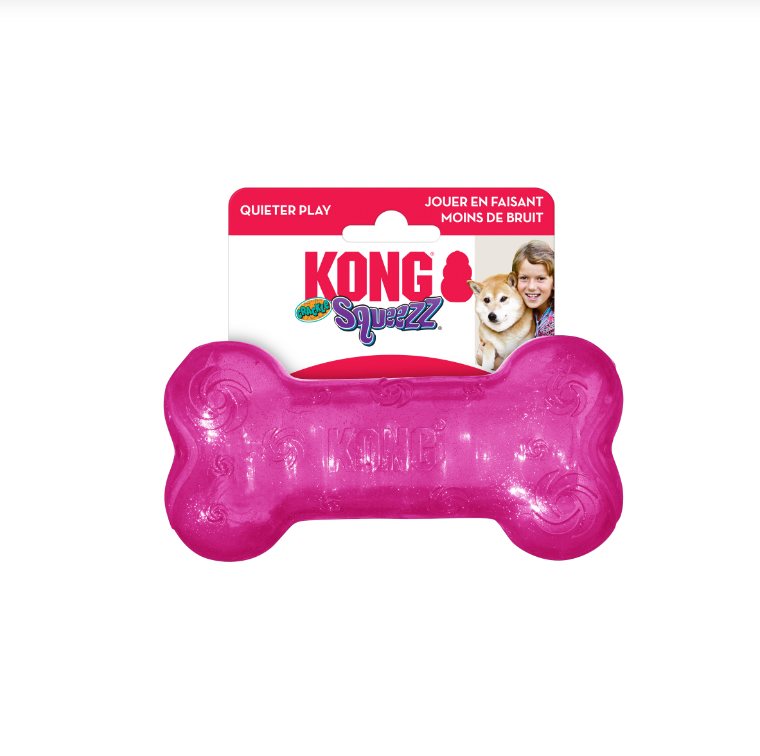 KONG SQUEEZE CRACKLE BONE DOG TOY