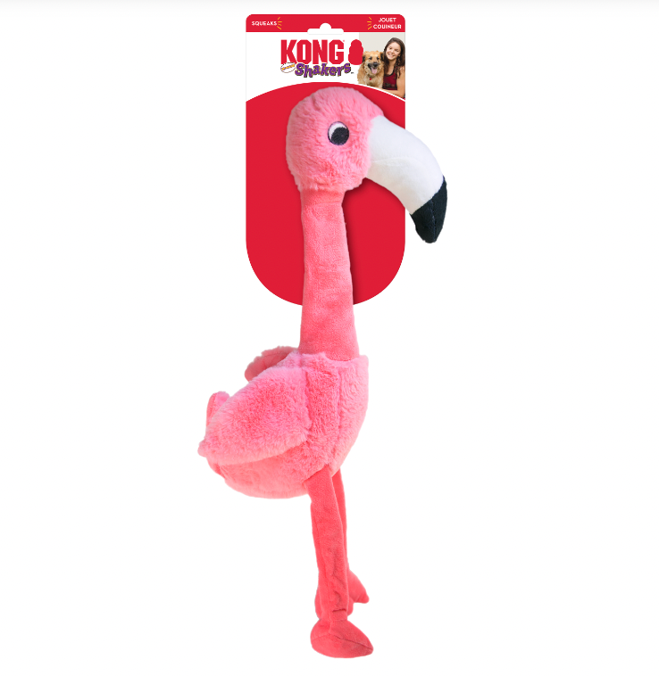 KONG SHAKERS HONKERS DOG TOY - FLAMINGO