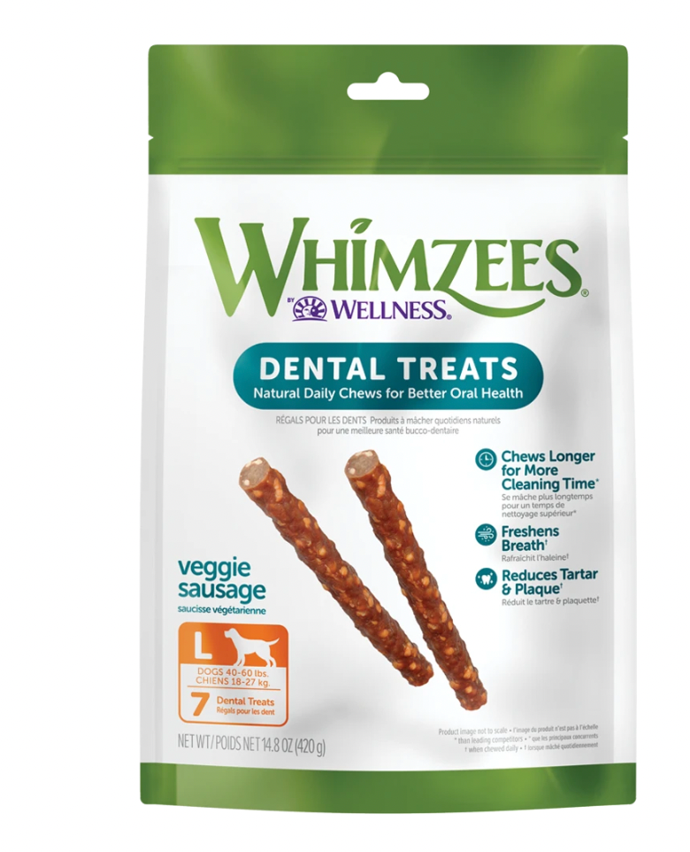 WHIMZEES DENTAL POUCHES - VEGGIE SAUSAGE