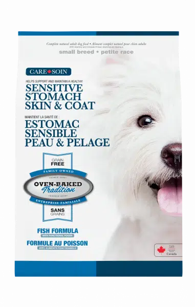 OVEN BAKED TRADITION CARE+ SENSITIVE STOMACH, SKIN & COAT GRAIN FREE FOOD FOR SMALL BREEDS WITH FISH
